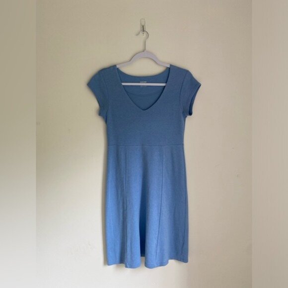 Horny Toad 'Womens Blue Short Sleeve V-Neck Casual Knit Dress Size S - Picture 3 of 11